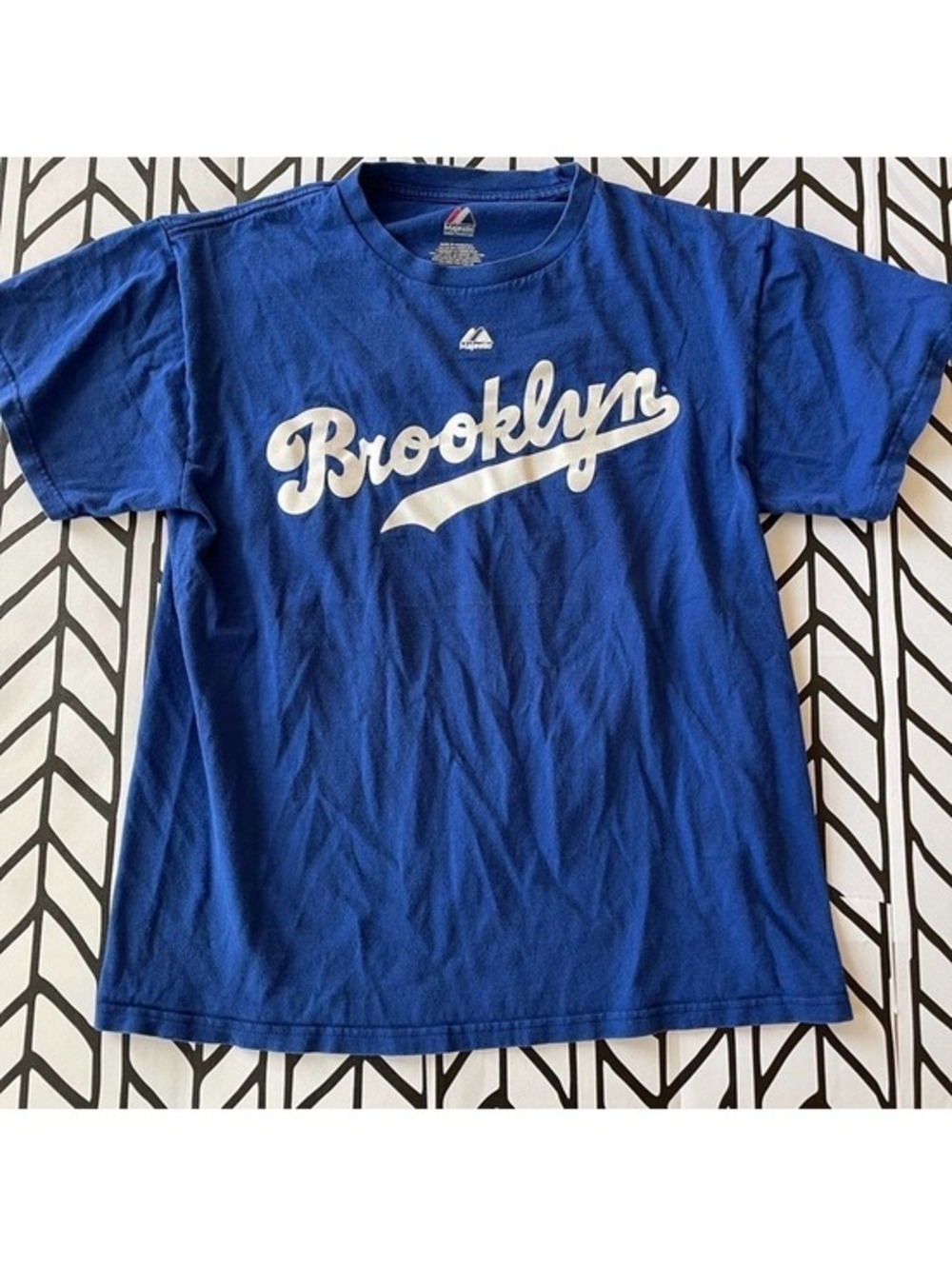 Majestic Brooklyn Robinson 42 Blue Graphic T-Shirt